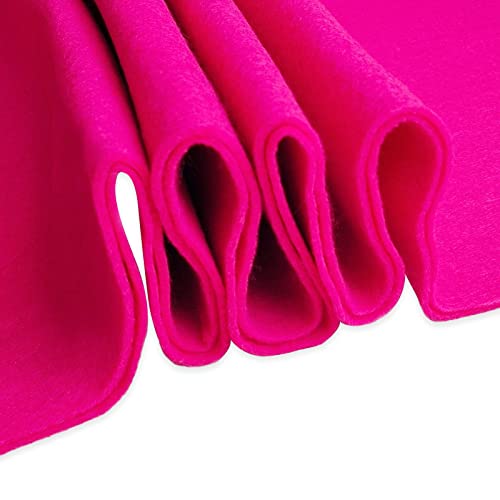 カラーフェルト、90x90cm大判フェルト、厚さ1.4mmのソフトクラフトフェルト、アート&クラフトプロジェクト用の大きなフェルト生地 (ローズレッド)