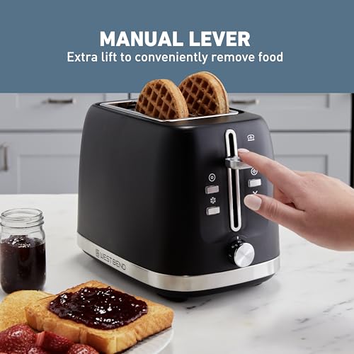 Image of West Bend Toaster 2-Slice Extra-Wide and Deep Slots with 3 Functions and 7 Shade Settings Manual Toast Lift Lever Auto Shut-Off and Removable Crumb Tray, 750-Watts, Black