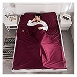 Schlafsack Four Seasons Schlafsack-Liner/Weinrot, Ultraleichter Und Kompakter Schlafsack for Erwachsene, for Outdoor-Camping, Reisen, Hotellaken, 4 Größen (Color : Wine red, Size : 120x210cm)