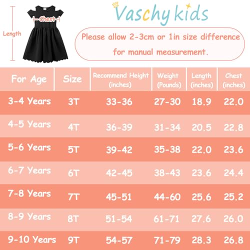 VASCHY Girls' Scallop-Detail Cutout-Sleeve A-Line Dress for Wedding/Birthday/Party Swing Twirly Summer Outfits Clothes Kids4