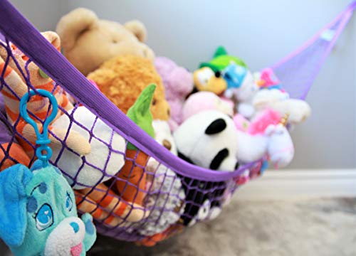 Miniowls Storage Hammock Stuffed Toys Organizer - Fits 30-40 Plush Animals. Great Gift For Boys And Girls. Instead Of Bins And Toy Chest – Displays Teddies Easily. (Purple, X-Large) #TOP3
