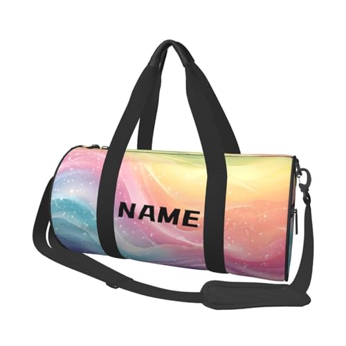 Fashion Patterns Custom Duffel Bag with Name for Men Women Personalized Sports Duffle Bag Customized Weekend Travel Cheer Cheerleader Yoga Gym Bags
