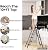 SOLADDER 6 Step Ladder for 12 Ft High Ceiling, Folding Step Stool with Handgrip & Anti-Slip Wide Pedal, Portable Aluminum Stepladder for Kitchen, Home (300 lbs Capacity) - Black+Wood Grain