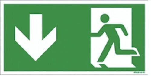 Mbs-Signs 804663 Notausgangsschild Pfeil Unten