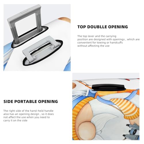 Gnome Camping Fishing For Travel Luggage Cover Suitcase Protector Fits 18-32 Inch Travel Luggage Protector Elastic Luggage Anti-Scratch Suitcase Cover3