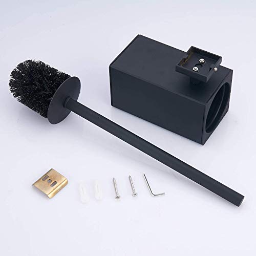 Toilet Brush Holder Black, Toilet Bowl Brush Holder Black Wall Mount Square For Bathroom #TOP3