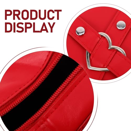 Didiseaon Heart Shaped Crossbody Bag for Women Cute Shoulder Satchel with Zipper Decorative Fake Leather Handbag for Parties and Casual Outings3