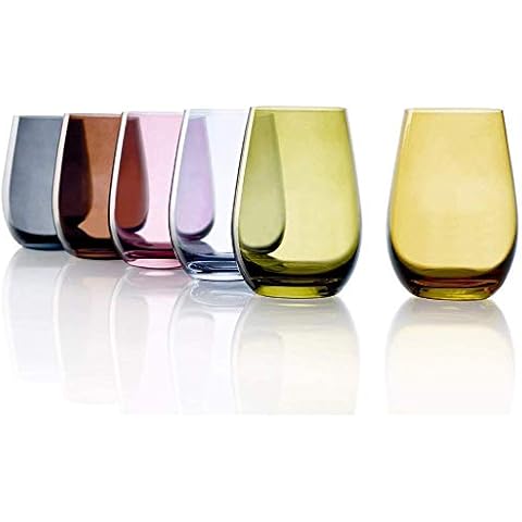 Stölzle Lausitz Wassergläser Set Elements Mediterraner Mix 465 ml randvoll Cover