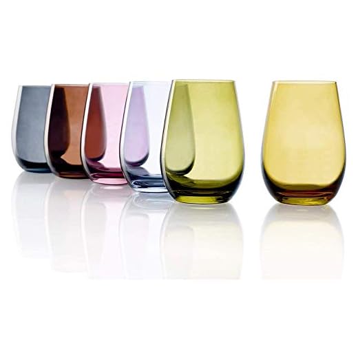 Stölzle Lausitz Mediterráneo Mix I Vasos modernos de la serie Elements I Vasos de 465 ml I Set de 6 vasos multicolor I Vasos de cristal de la serie Elements I Vasos de cristal de 465 ml