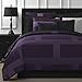 Comfy Bedding Frame Jacquard Microfiber 5-Piece Comforter Set (Queen, Plum)