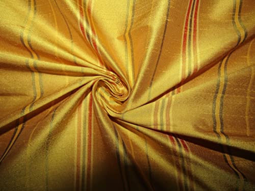 Soie 100 % DUPNEWS6 à rayures dorées pour coudre une robe de soirée élégante