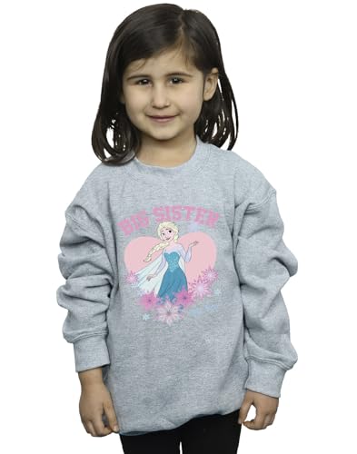 Disney Girls Frozen Elsa Big Sister Sweatshirt Sport Grey 3-4 Years