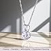 Jewelili 10K White Gold Solitaire Pendant Necklace for Women | Dainty Round Cut White Cubic Zirconia Gold Necklace 8.0MM (2.0 CTW) | 18
