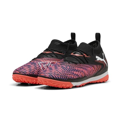 PUMA Future 8 Match TT + Mid JR, Zapatillas de fútbol, Black White-Glowing Red, 35 EU