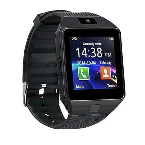 Ailan Reloj Inteligente DZ09 Reloj de Deportivo Compatible con Tarjeta SIM con Pantalla táctil de 1,56 Pulgadas Seguimiento de Equipo Remoto antipérdida, Negro