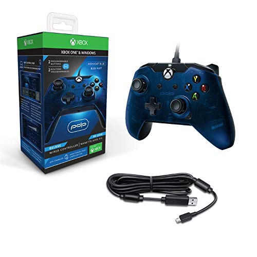 PDP Deluxe Wired Controller for Xbox One, S, Xbox One X and Windows - Blue, 048-129 - Xbox One
