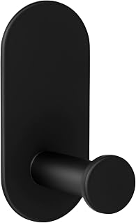 Towel Holder Without Drilling - Bathroom Bathroom Decorative Towel Hooks Self Adhesive Hook Coat Hook Wall for Gluing (1 Hook, Stainless Steel (Black))