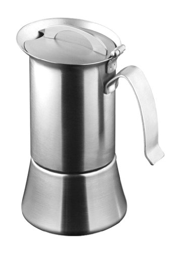 Caroni 1 or 2-Cup Induction Stainless Steel Stove Top Espresso Coffe Maker with Reduction Filter