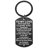 To My Love Keychain Gifts for Girlfriend Boyfriend Husband Wife Gifts for Men Women Valentines Day A