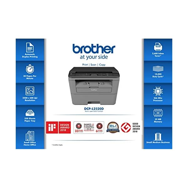 Brother DCPL2520D MultiFunction Monochrome Laser Printer with Auto