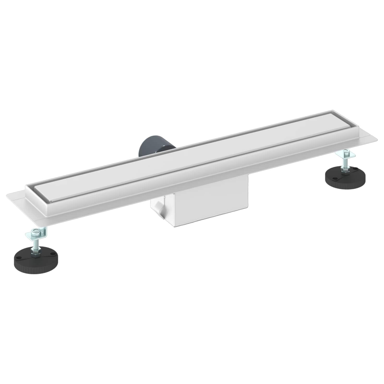 Desagüe de ducha 2 en 1 de acero inoxidable 304, 60 cm de longitud, altura regulable de 0 a 30 mm, con sifón y tapón de olor, incluye colador y tubo, para duchas y suelos de baño