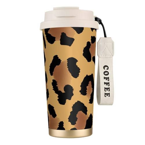 タンブラー 豹柄 ヒョウ柄 紋 マグボトル コーヒーカップ 水筒 保温 保冷 ウォーターボトル 蓋付き ストロー付き 直飲み おしゃれ プレゼント