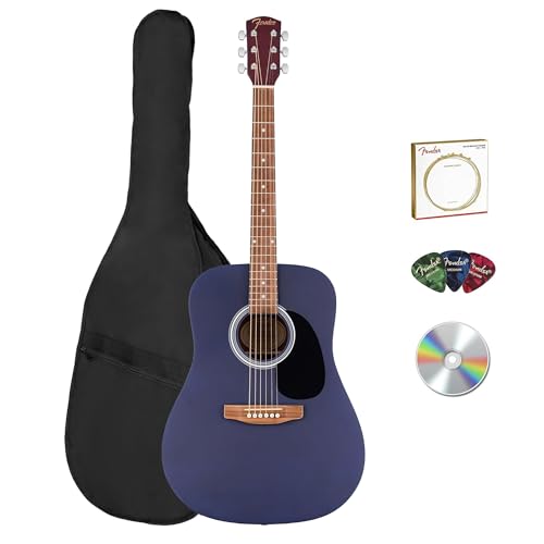 Image of Fender FA Series Dreadnought Acoustic Guitar - Saphire Blue Bundle with Gig Bag, Strings, Picks, and Austin Bazaar Instructional DVD
