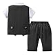 Lito Angels Sommer Gentleman Hochzeit Weste Anzug Set mit Fliege für Baby Jungen Größe 12-18 Monate 86, Schwarz Gestreift