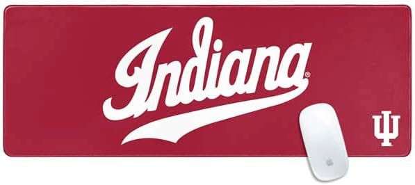 Skinit Large Gaming Mouse Pad - Officially Licensed IU Hoosiers Design with Stitched Edges, Waterproof, Non-Slip Rubber Base, Desk Mat for Keyboard & Mouse, 31.5" x 11.8" inches