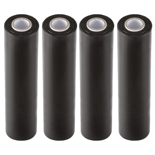 BTDAO Film Étirable Noir pour Déménagement et Emballage - 38,1 cm x 304,4 m - Film Palette en Plastique de Protection Haute Résistance - 60 Gauge (15μm) (4 Rolle)