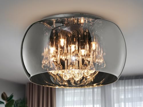 Trio Lampada Da Soffitto In Vetro Fumè Vapore - 2