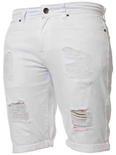 Ze ENZO - Pantalón corto - para hombre Blanco blanco 30W regular