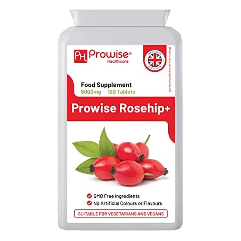 Rosehip+ 5000mg 120 Vegan Tablets | 4 Months’ Supply | High Strength Rosehip Supplements for Joint Support & Health | Made in UK by Prowise Healthcare Cover