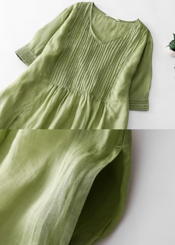 Robe ample col en V lin ORANDESIGNE coupe confort - 6