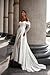 wayfor Black Off Shoulder Satin Wedding Dresses Lace Long Sleeve Prom Dresses Corset A-Line Ball Gowns with Slit Size 6