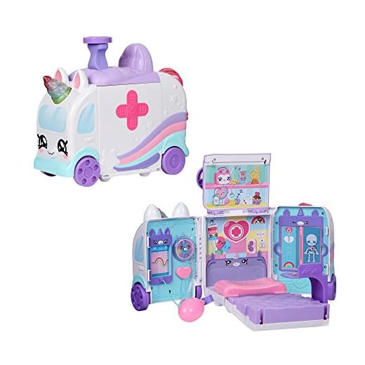 Kindi Kids Hospital Corner Unicorn Ambulance Play Set - Includes Shopkins Accessories