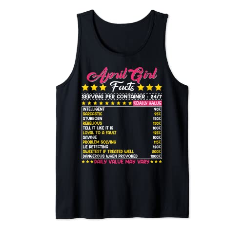 April Girl Facts Daily Value Birthday Girl Who Born In April Camiseta sin Mangas