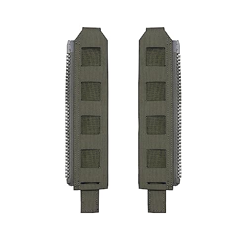 IDOGEAR Tactical Back Panel MOLLE Zipper Kit Molle Zipper Strap with Expand Loading for Tactical Vest CPC JPC AVS (Ranger Green)