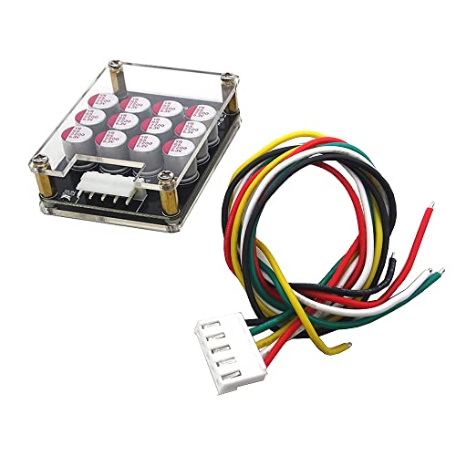 5A 3S 4S 12V Battery Active Equalizer Whole Group Balancer LiFePO4 LFP Lipo Li-ion Lithium Active Battery Energy Transfer Equalization Capacitor Balancer PCB Module with Acrylic Protective Case3
