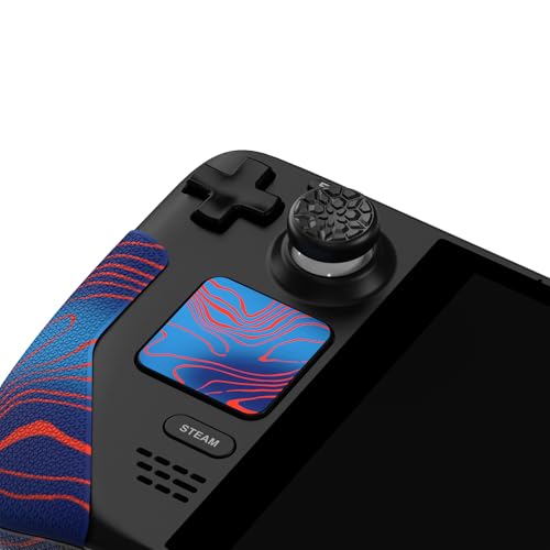 Image of PlayVital Premium Split Handle Grips Soft Rubber Grip Pads for Steam Deck LCD & OLED, Trackpads Skin Grip Trigger Back Button Grip with Thumb Grips - Hexagonal Diamond Textured Damascuscamo