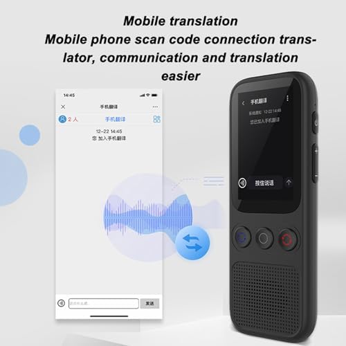 Language Translator Device, S80 Two Way Translator in 138 Languages, 2.0 Inch Touchscreen, AI Voice Translator Supports Real Time Online Offline Translation and Recording