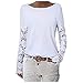Oversize Damen Oberteile Floryday SeriöS Bluse Schwarz Lange Tshirts Damen Damen Blusen Kurzarm Sommer Kurzarm Sommer T-Shirt Damen Sommer Sommer Tshirt Damen Braun Shirt Dame(White, L)