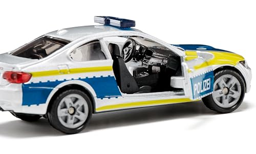 siku 1532, BMW M3 Coupé Polizei, Metall/Kunststoff, Silber, Spielzeugauto für Kinder, Öffenbare Türen