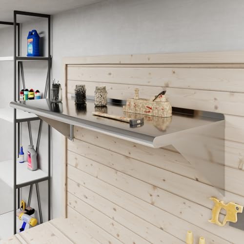 Image of AmGood 48 inch Long X 18 inch Deep Stainless Steel Wall Shelf | NSF Certified | Appliance & Equipment Metal Shelving | Kitchen, Restaurant, Garage, Laundry, Utility Room