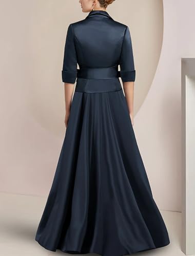 2 Piece Elegant Mother of the Bride Dress Ankle Length Shirt Collar Half Sleeve Formal Wedding Guest Dress Bow(s) 20252