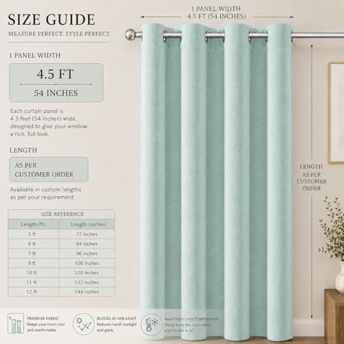Image of Velvet Curtains | Heavy Soft Premium Velvet Drapes for Bedroom and Living Room | Semi Light Blocking, Thermal Insulated and Noise Reducing Window Panels | 5 Feet, Set of 2 (Blue)