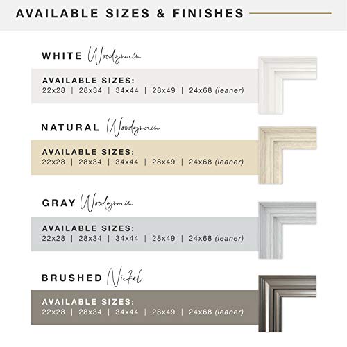 Image of MCS Ezra 24.66x68.66 Large Floor Mirror, White Woodgrain & Beveled Mirror, Vertical & Horizontal Wall Hanging Mirror for Bathroom, Bedroom & Livingroom