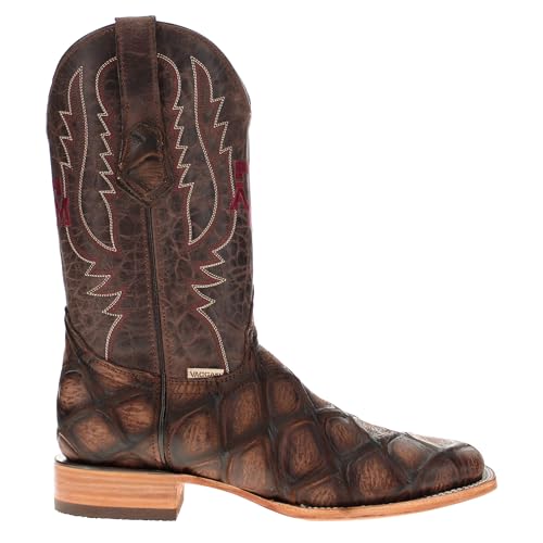 Vaccari Men's Cooper Genuine Exotic Print Leather & NCAA League Embroidery Broad Square Toe Cowboy Boots3