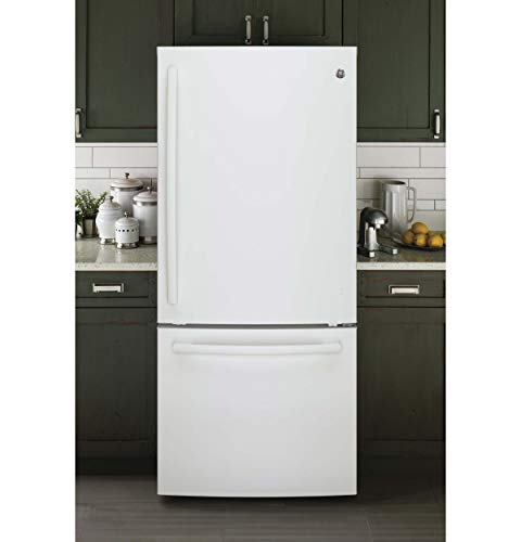 GE GDE21EGKWW Bottom Freezer Refrigerator, Solid Black