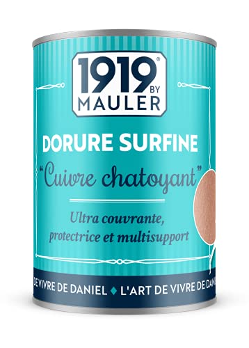 1919 BY MAULER - Peinture « DORURE SURFINE » - Cuivre - 0,125L - Multisupports intérieur et extérieur (bois, métal, PVC, support peint) : effet métal...
